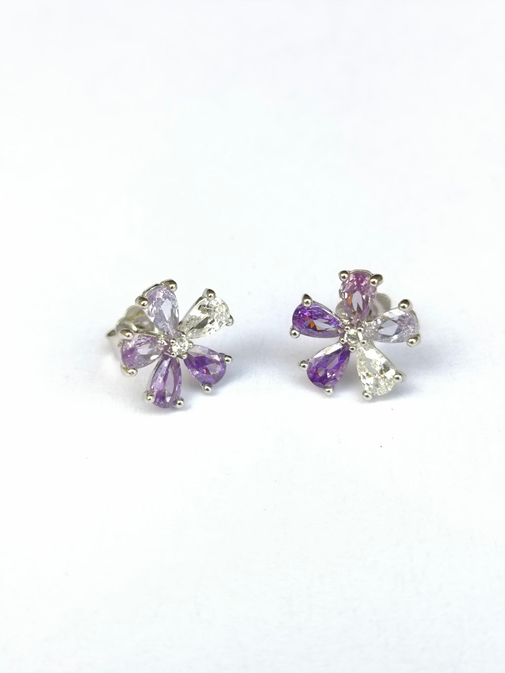 Aretes Flor Morada Elegance – Plata 925