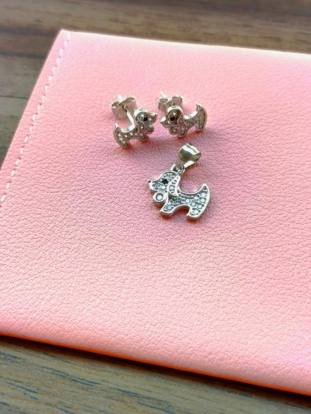 Set Perrito Brillante - Plata 925