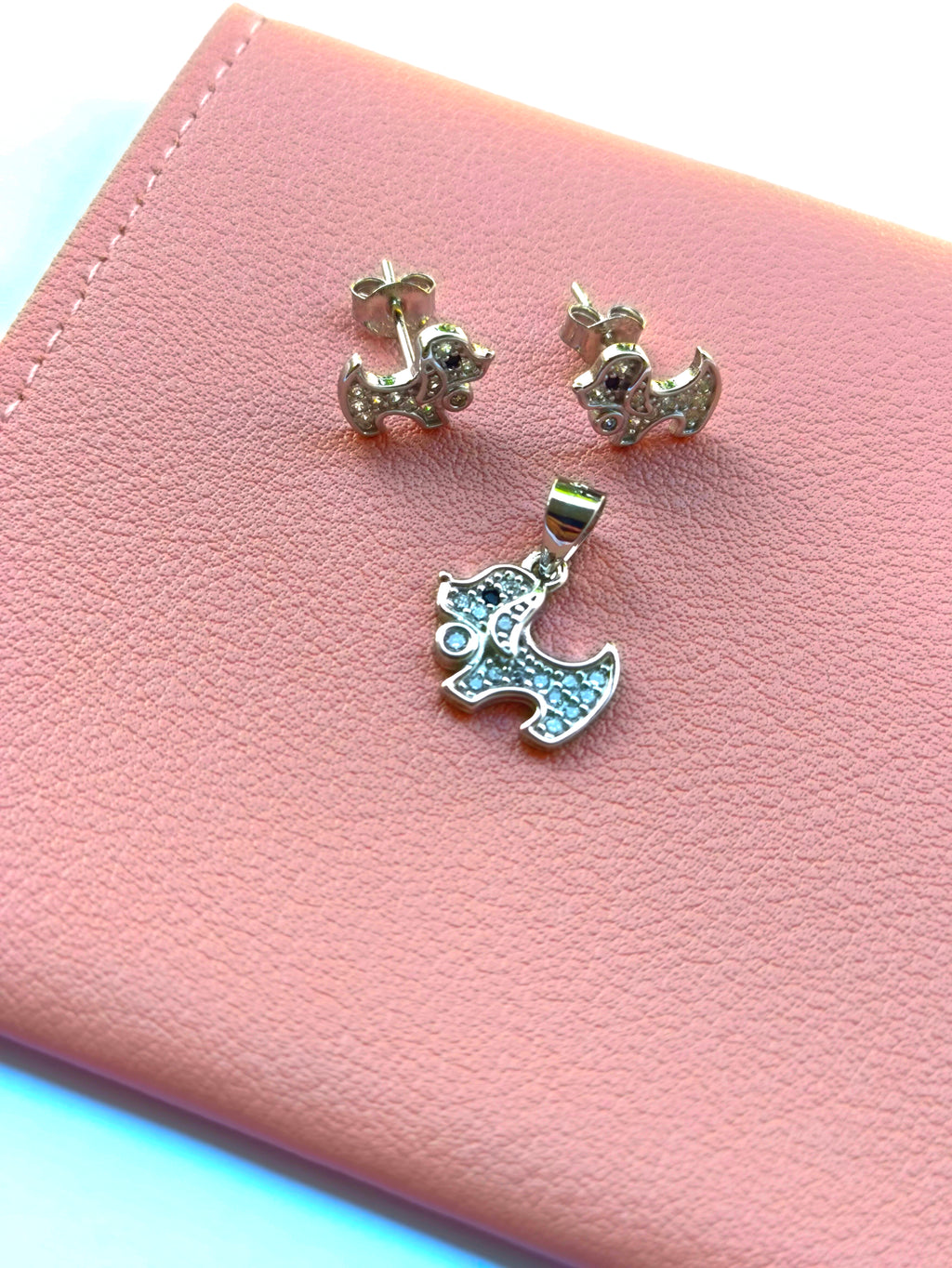 Set Perrito Brillante - Plata 925