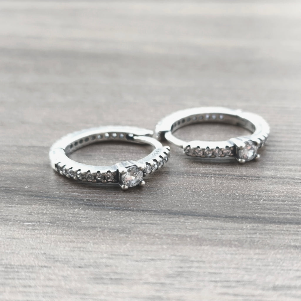 Aretes Huggies Elegance - Plata 925