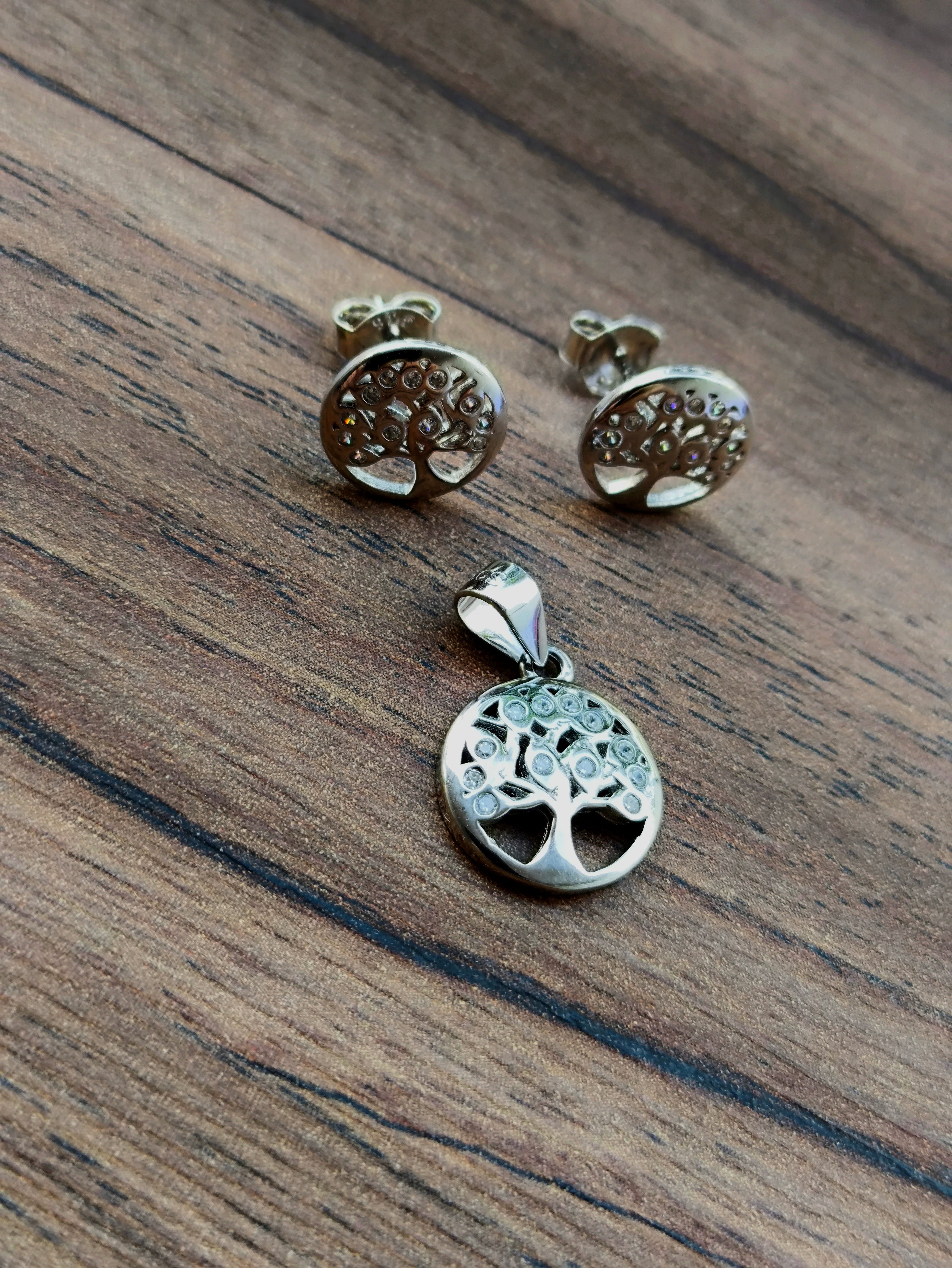 Juego Árbol de la Vida en Plata 925 – Aretes y Dije
