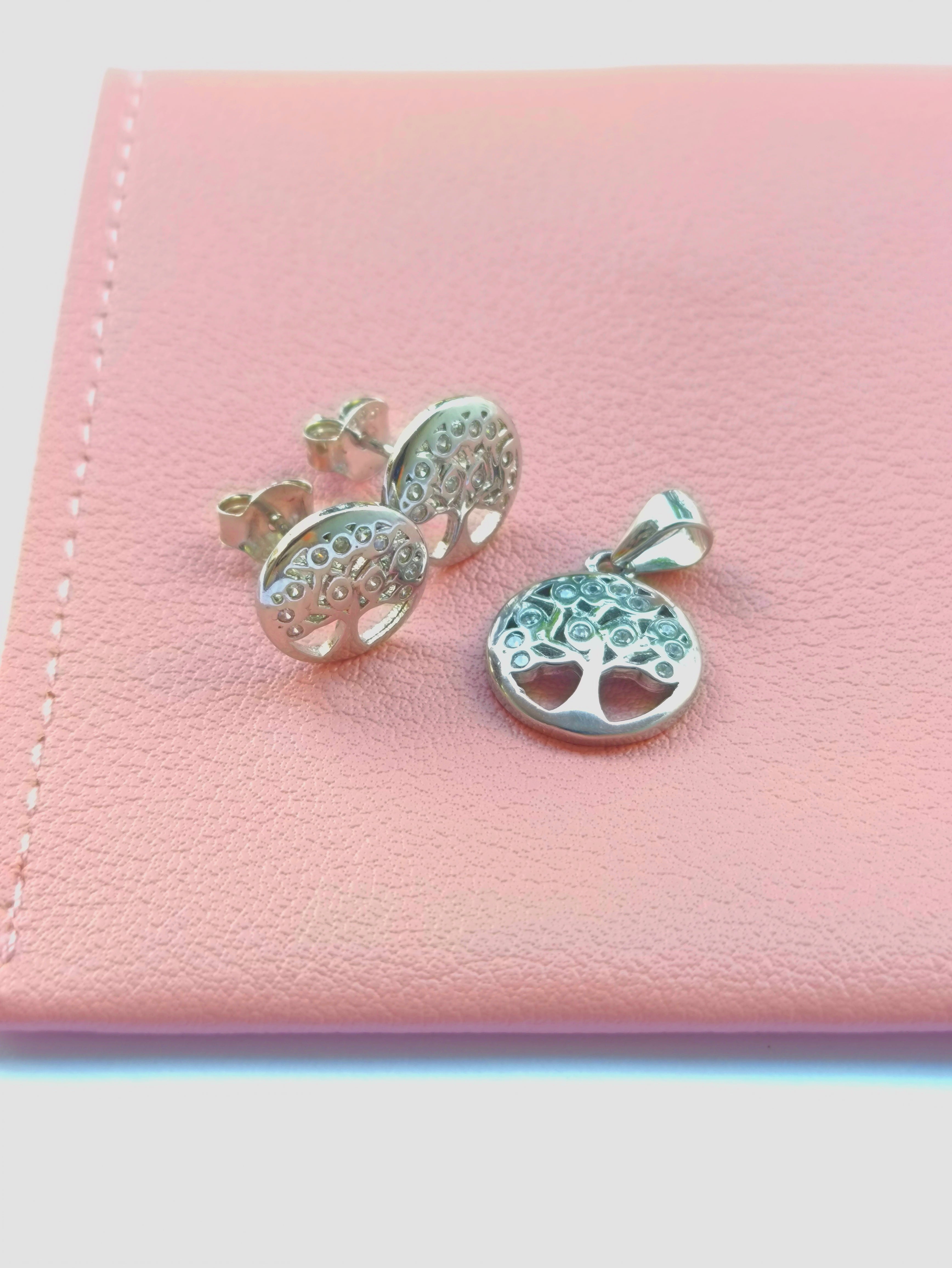 Juego Árbol de la Vida en Plata 925 – Aretes y Dije