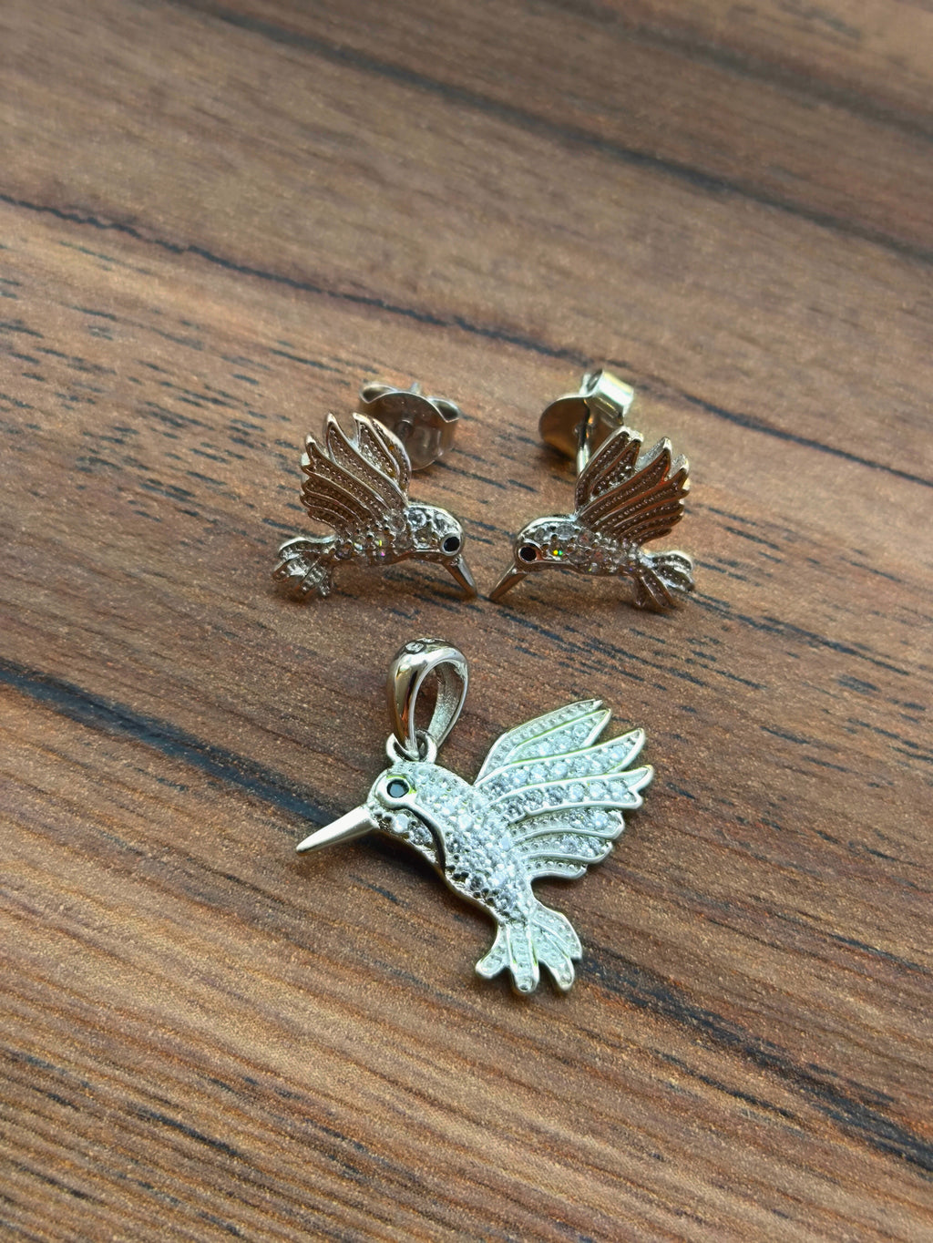 Juego Colibrí Brillante – Plata 925