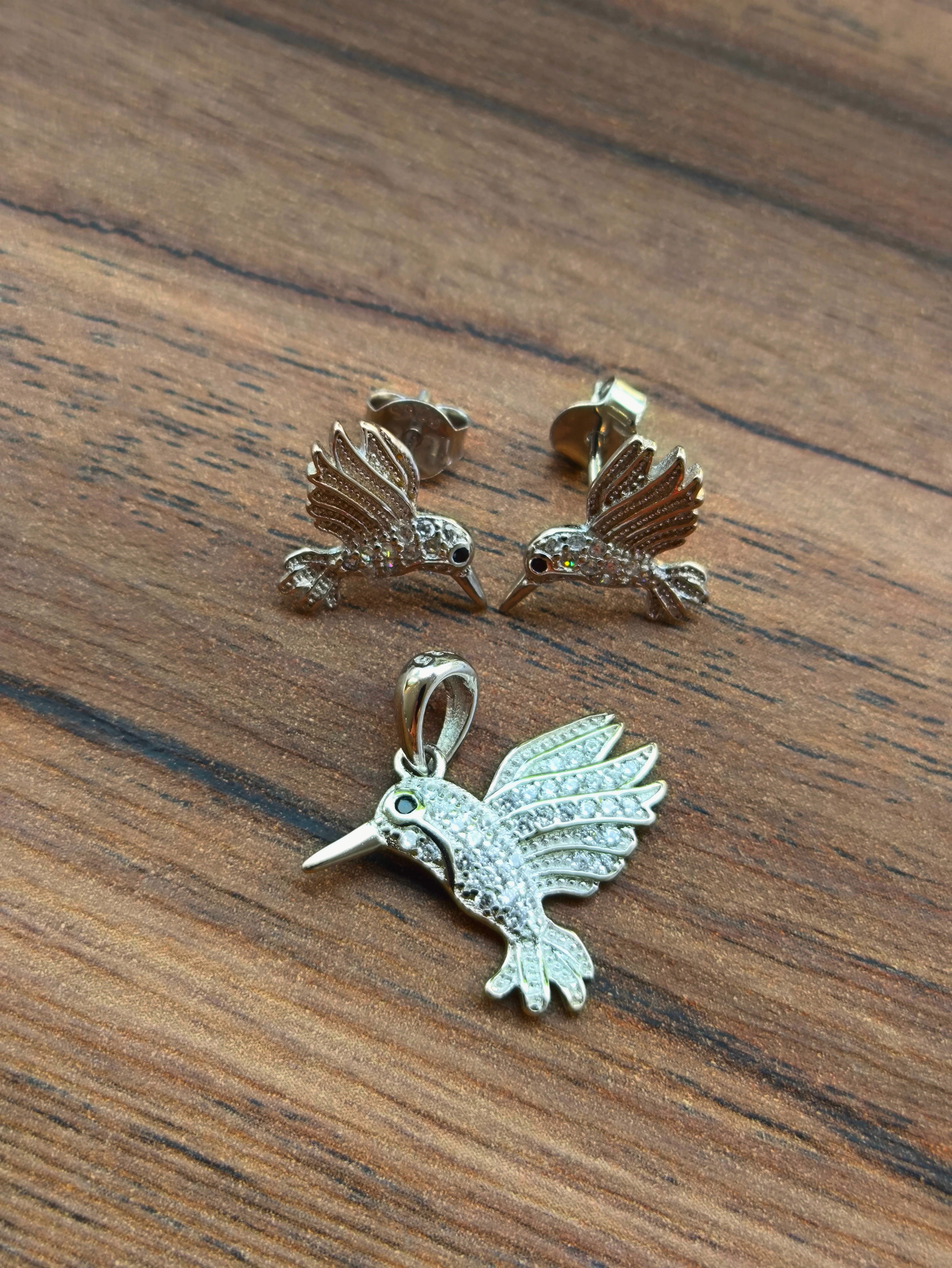 Juego Colibrí Brillante – Plata 925