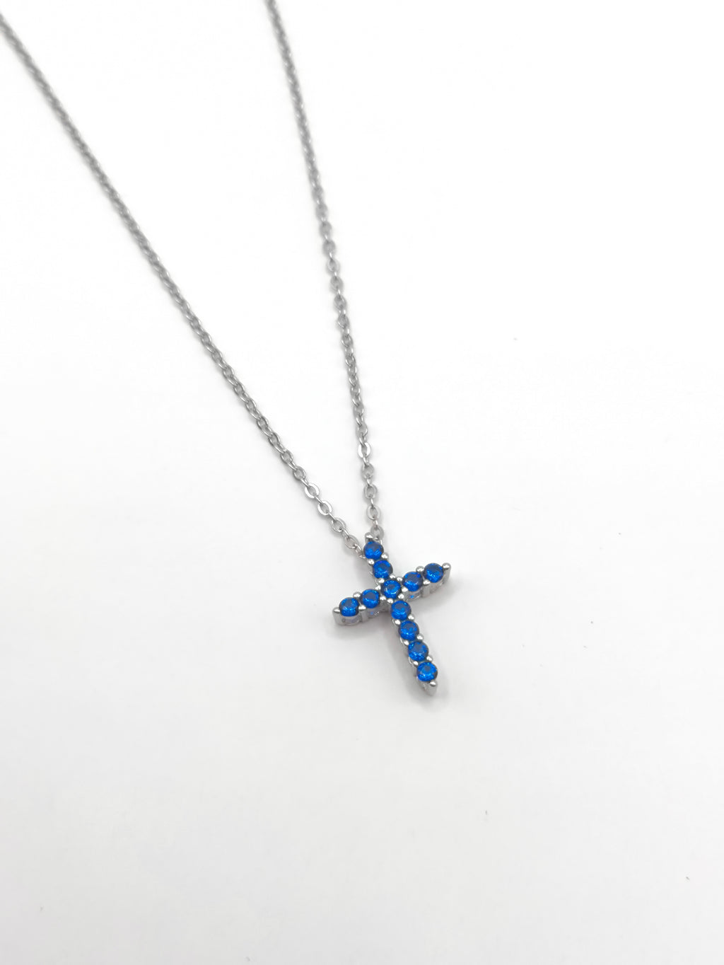 Cruz de Circonias Azules – Plata 925