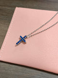 Cruz de Circonias Azules – Plata 925
