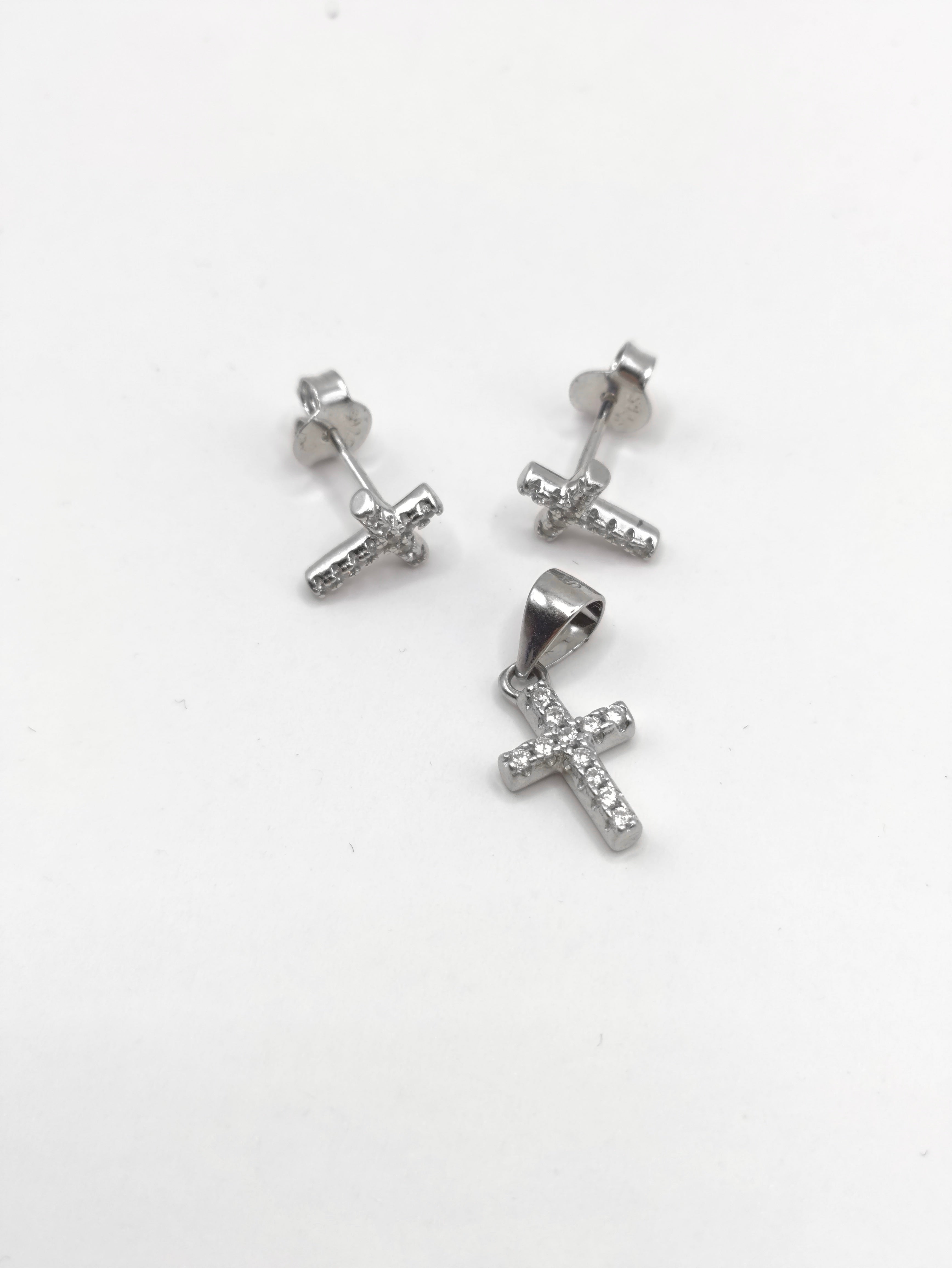 Set de Cruces Brillantes con Circonia – Plata 925