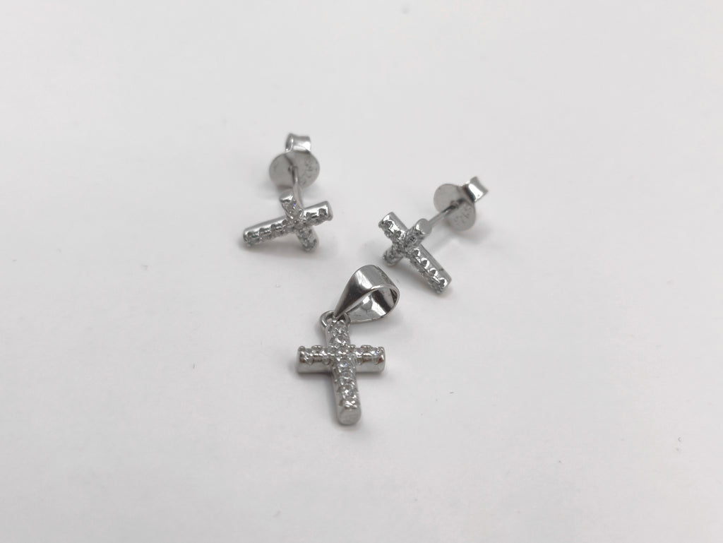 Set de Cruces Brillantes con Circonia – Plata 925