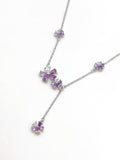 Collar Flores Violetas con Circonias – Plata 925